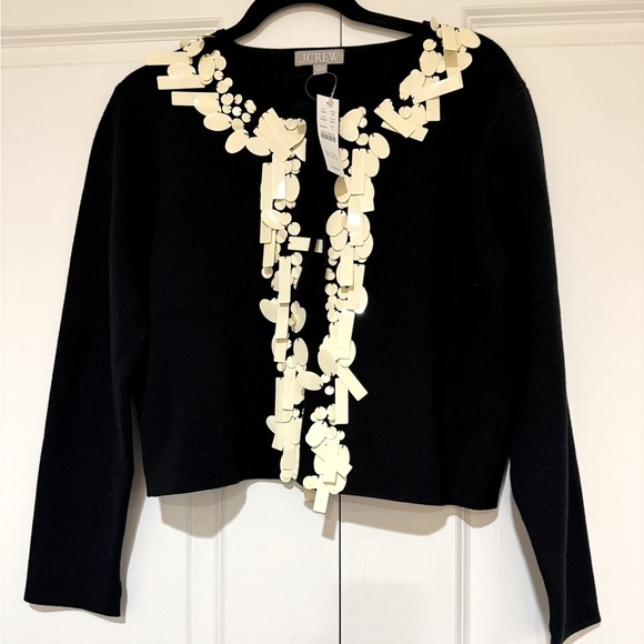 J.Crew NWT sequin tie-front cardigan in Merino wool - Picture 6 of 12